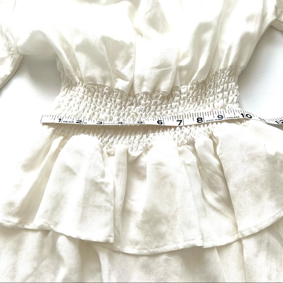 Lioness White Linen-Blend Ruffle 'Cuban' Dress M - Picture 10 of 15